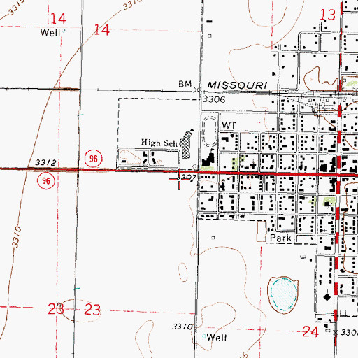 Topographic Map of First Baptist Church, KS