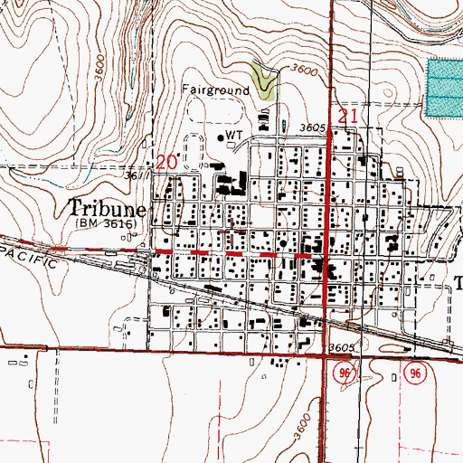 Topographic Map of First Baptist Church, KS
