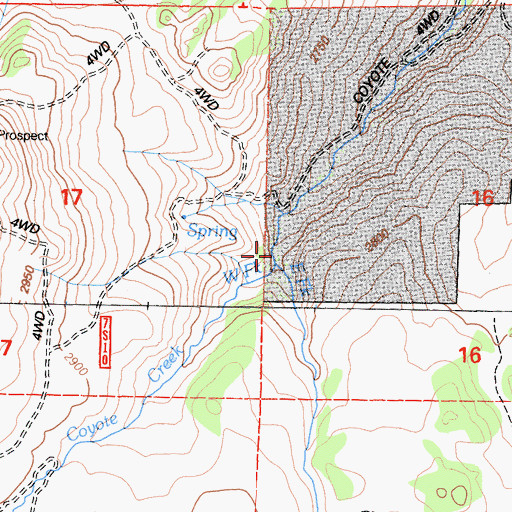 Topographic Map of West Fork Coyote Creek, CA