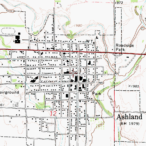 Topographic Map of First Baptist Church, KS