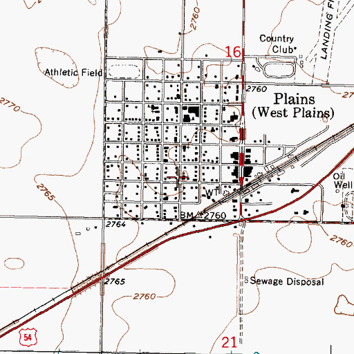 Topographic Map of First Baptist Church, KS