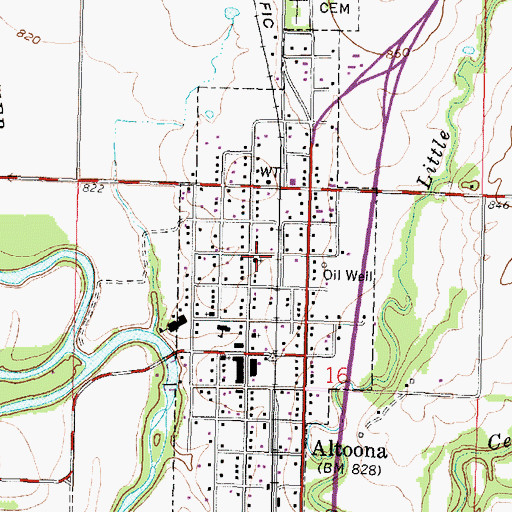 Topographic Map of First Baptist Church, KS
