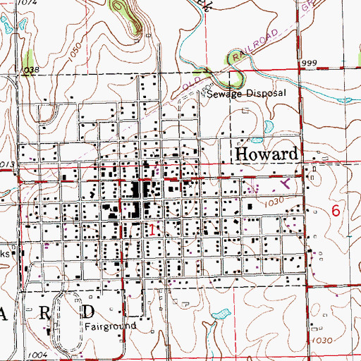 Topographic Map of First Baptist Church, KS