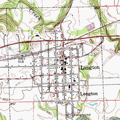 Topographic Map of First Baptist Church, KS