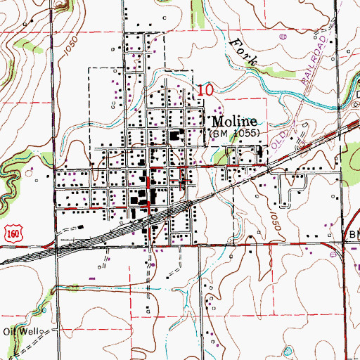 Topographic Map of First Baptist Church, KS