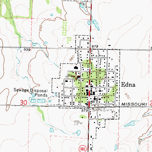 Topographic Map of First Baptist Church, KS