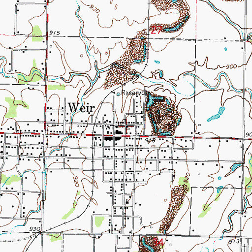Topographic Map of First Baptist Church, KS