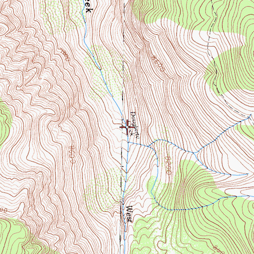 Topographic Map of West Fork Dougherty Creek, CA
