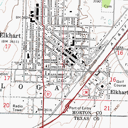 Topographic Map of First Christian Church, KS