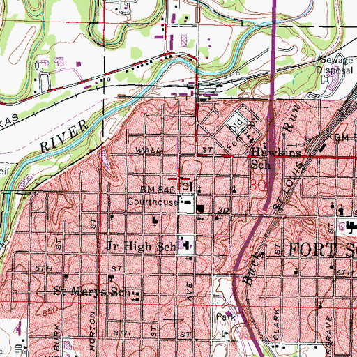 Topographic Map of First Christian Church, KS
