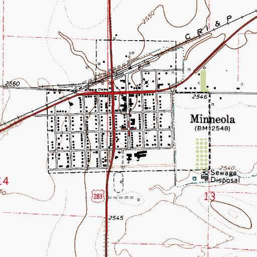 Topographic Map of First Christian Church, KS