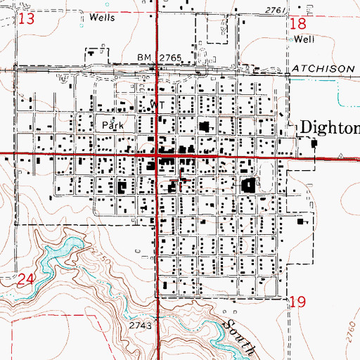 Topographic Map of First Christian Church, KS