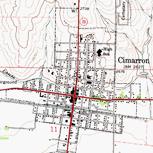 Topographic Map of First Christian Church, KS