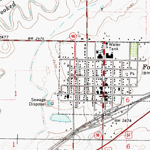 Topographic Map of First Christian Church, KS