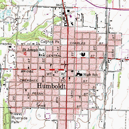 Topographic Map of First Christian Church, KS