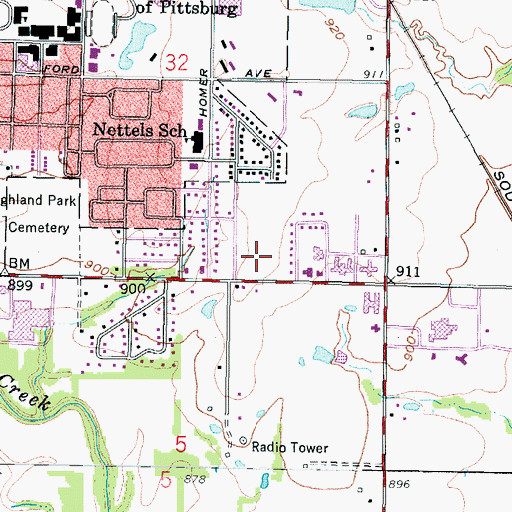 Topographic Map of First Christian Church, KS