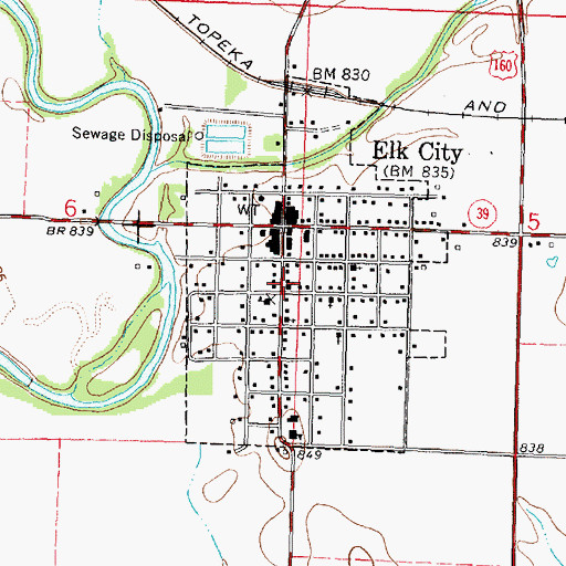 Topographic Map of First Christian Church, KS