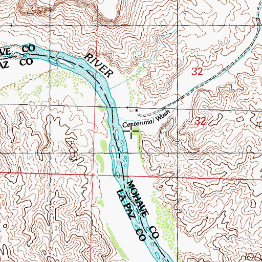 Topographic Map of Centennial Wash, AZ