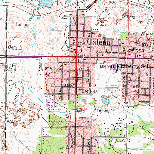 Topographic Map of First Christian Church, KS