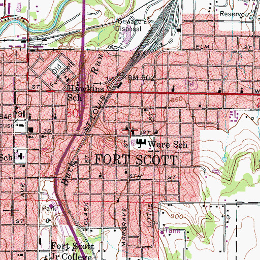 Topographic Map of First Church of the Nazarene, KS