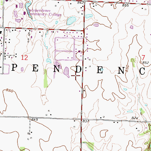 Topographic Map of First Church of the Nazarene, KS