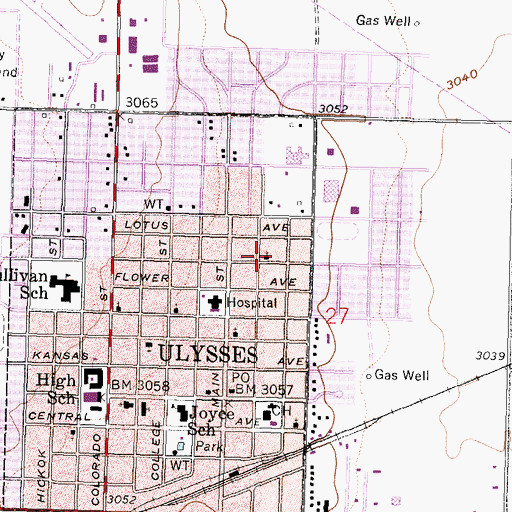 Topographic Map of First Free Will Baptist Church, KS