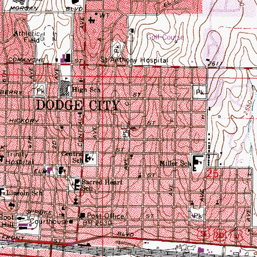 Topographic Map of First Missionary Church, KS