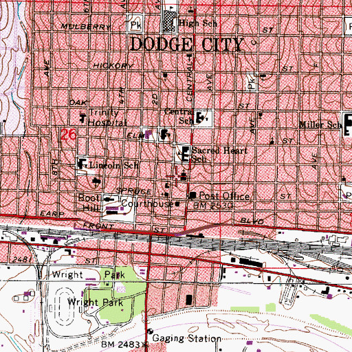 Topographic Map of First Presbyterian Church, KS
