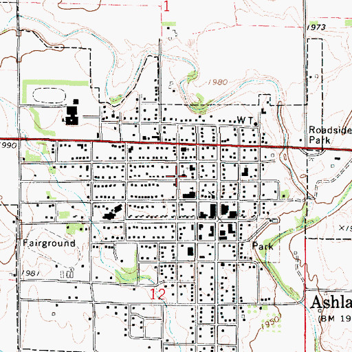Topographic Map of First Presbyterian Church, KS