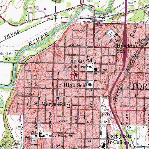 Topographic Map of First Presbyterian Church, KS