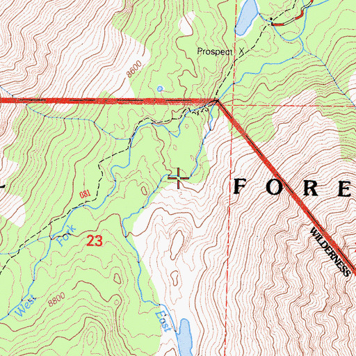 Topographic Map of West Fork Green Creek, CA