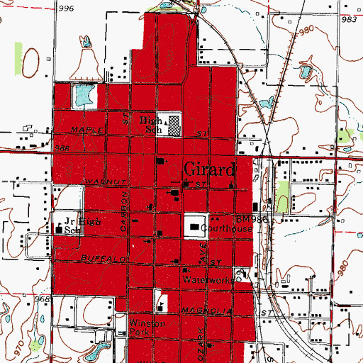 Topographic Map of First Presbyterian Church, KS