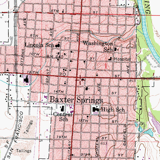 Topographic Map of First Presbyterian Church, KS