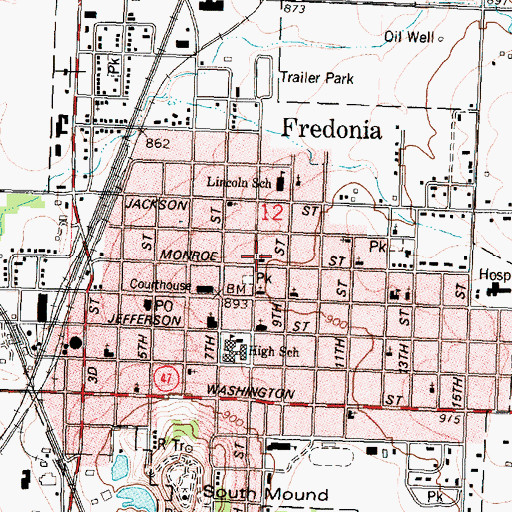 Topographic Map of First Southern Baptist Church, KS