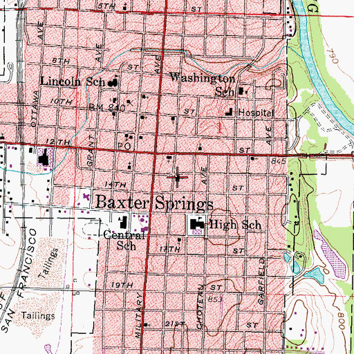Topographic Map of First United Methodist Church, KS