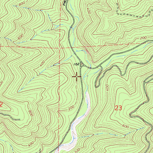 Topographic Map of West Fork Hunter Creek, CA