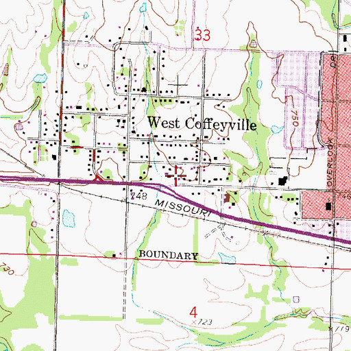 Topographic Map of First United Pentecostal Church, KS