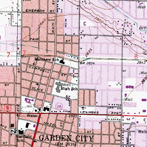 Topographic Map of Garden Valley Church, KS