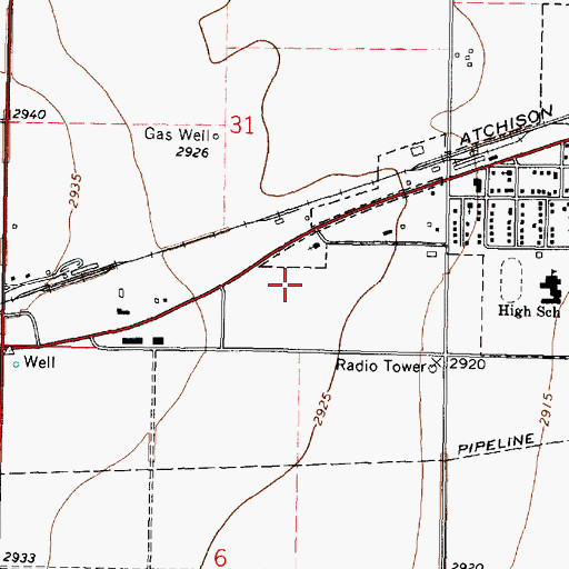 Topographic Map of Gospel Menonite Church, KS