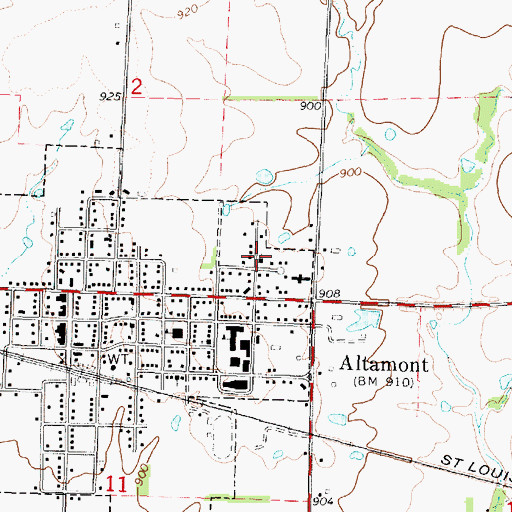Topographic Map of Grace Baptist Church, KS