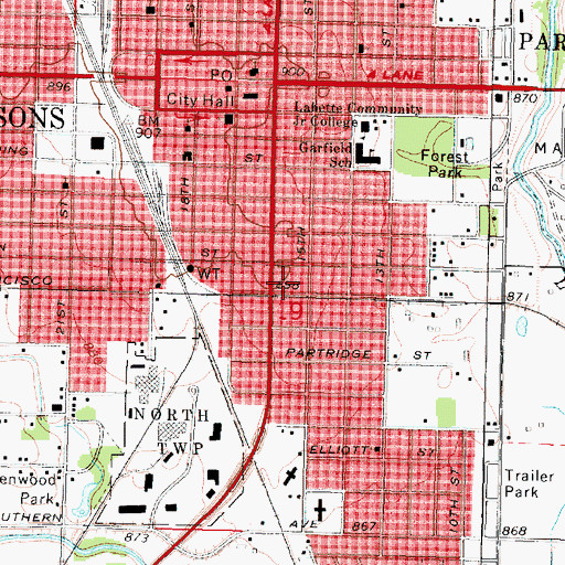 Topographic Map of Hamilton Chapel United Methodist Church, KS
