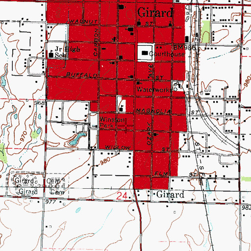 Topographic Map of Harvest Time Holiness Church, KS