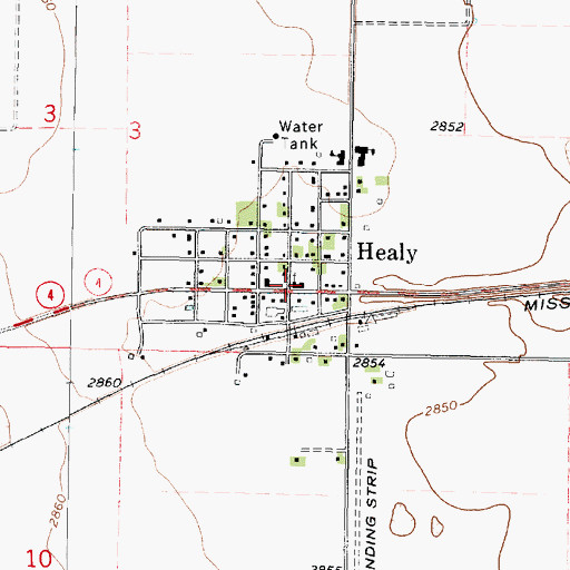 Topographic Map of Healy United Methodist Church, KS