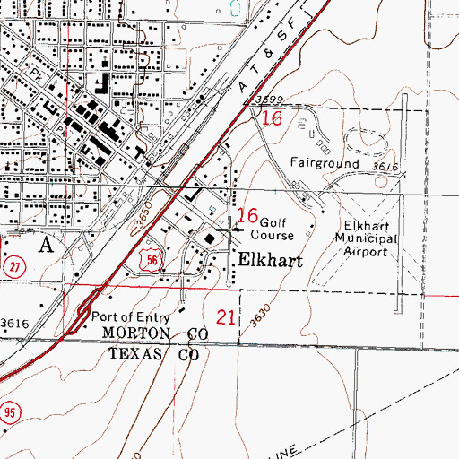 Topographic Map of Hillcrest Southern Baptist Church, KS
