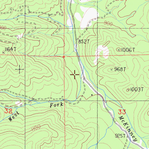 Topographic Map of West Fork McKinney Creek, CA