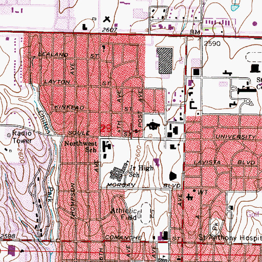 Topographic Map of Holy Cross Lutheran Church, KS