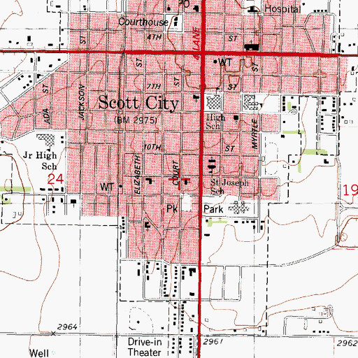 Topographic Map of Holy Cross Lutheran Church, KS