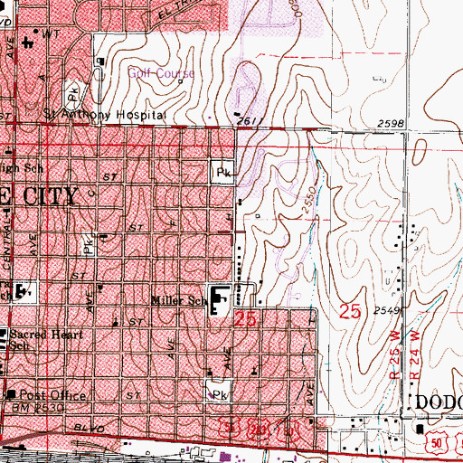 Topographic Map of Iglesia Bautista Emanual, KS