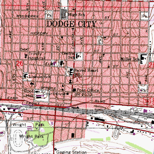 Topographic Map of Iglesia Nueva Ezperanza, KS