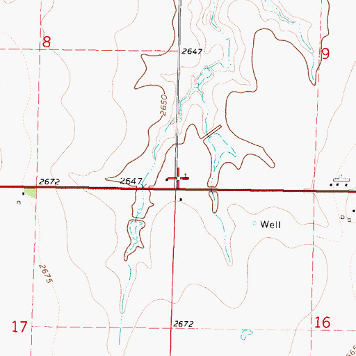 Topographic Map of Kalvesta United Methodist Church, KS